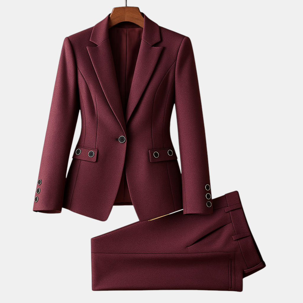 Elegante dames blazer set met broek voor vrouwen in luxe stijl.