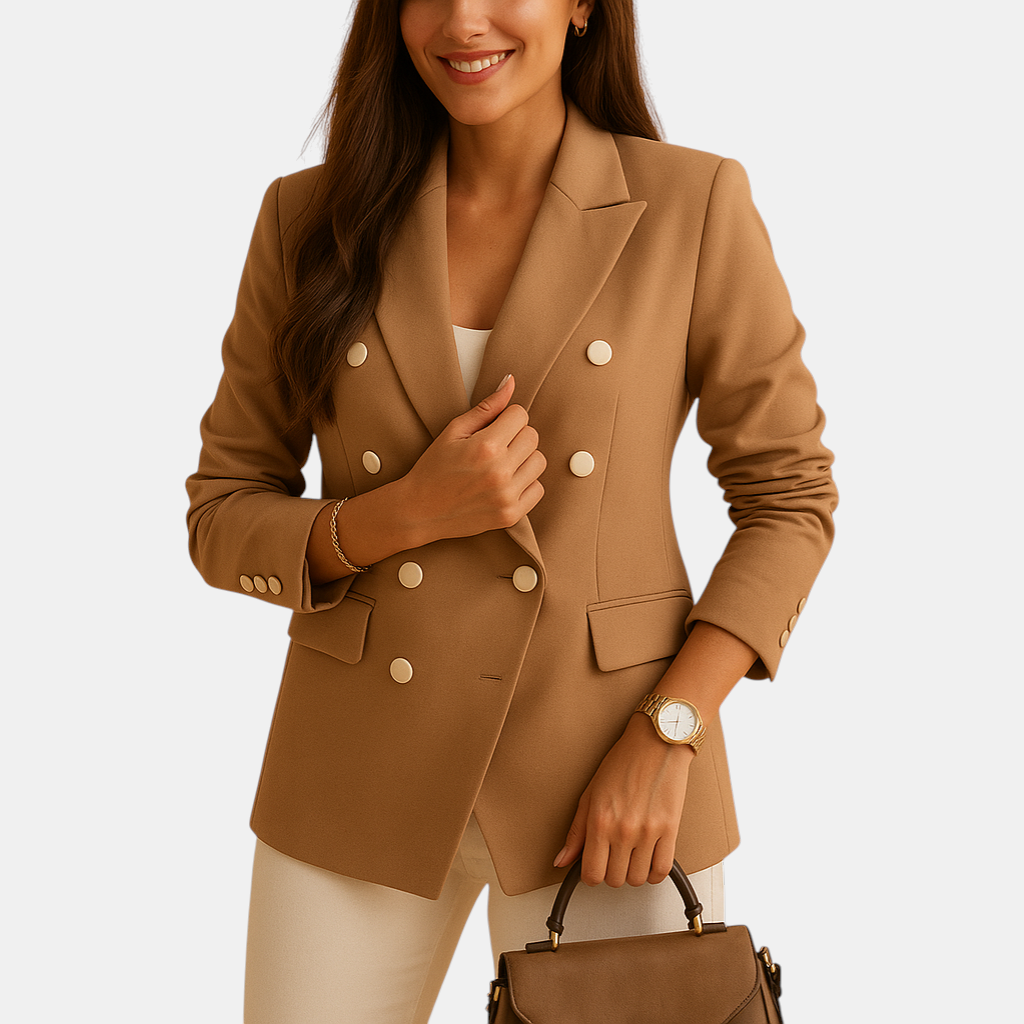 Lichtgewicht katoenen damesblazer met effen design, perfect voor werk, afspraken, fotoshoots en stijlvolle casual momenten.