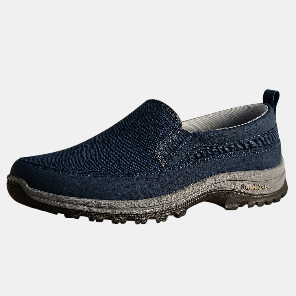 Comfortabele instappers voor heren met ademend bovenwerk, rubberen zool en lichtgewicht design – ideaal voor wandelen, reizen of dagelijks gebruik.
