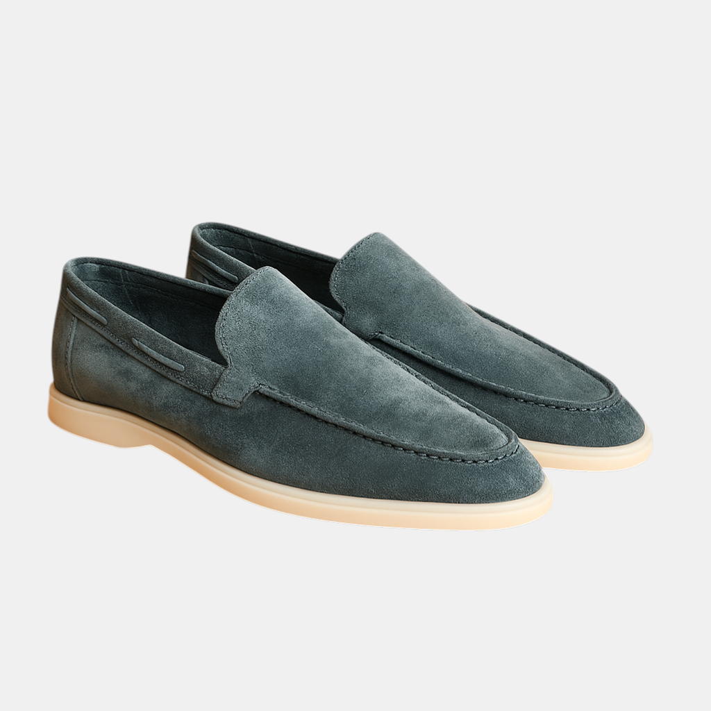 Comfortabele instapschoenen voor heren met suède-look, elastische inzetstukken en antislipzool, geschikt voor dagelijks gebruik en casual outfits.