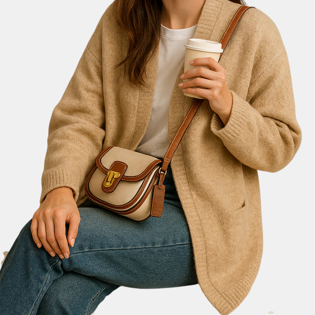Crossbodytas voor dames met tijdloos ontwerp, klepsluiting en verfijnd interieur, geschikt voor dagelijks gebruik of avondgelegenheden.