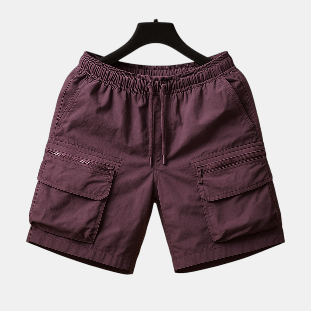 Elegant oversized heren cargo shorts made of quick-drying nylon with multiple pockets