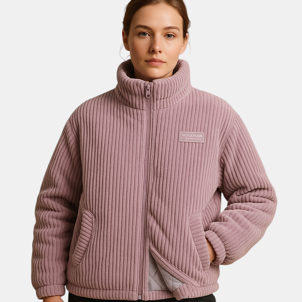 Heren corduroy jack met katoenen voering en comfortabele pasvorm, ideaal voor koude dagen en casual winteroutfits.