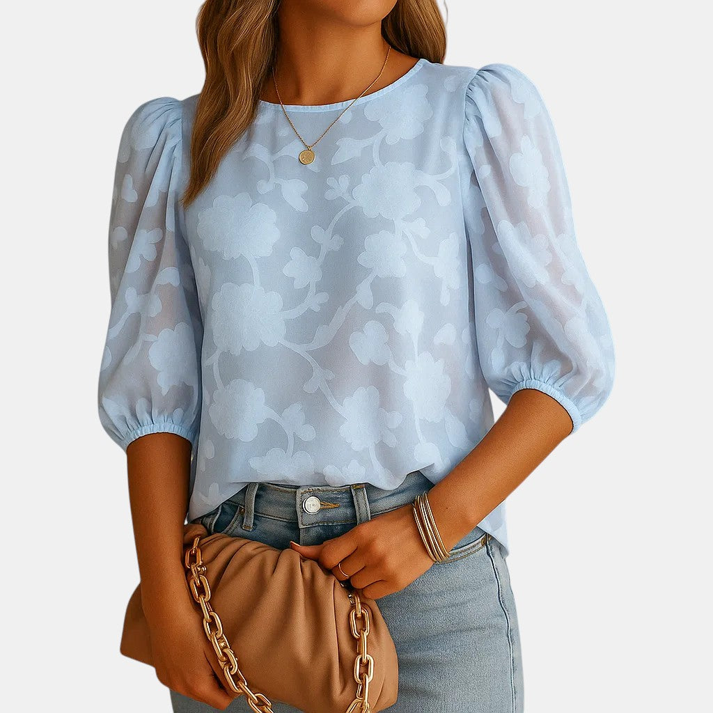 Dames bloementop met elegante bloemenprint in diverse kleuren, ideaal voor casual en formele gelegenheden