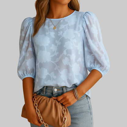 Dames bloementop met elegante bloemenprint in diverse kleuren, ideaal voor casual en formele gelegenheden
