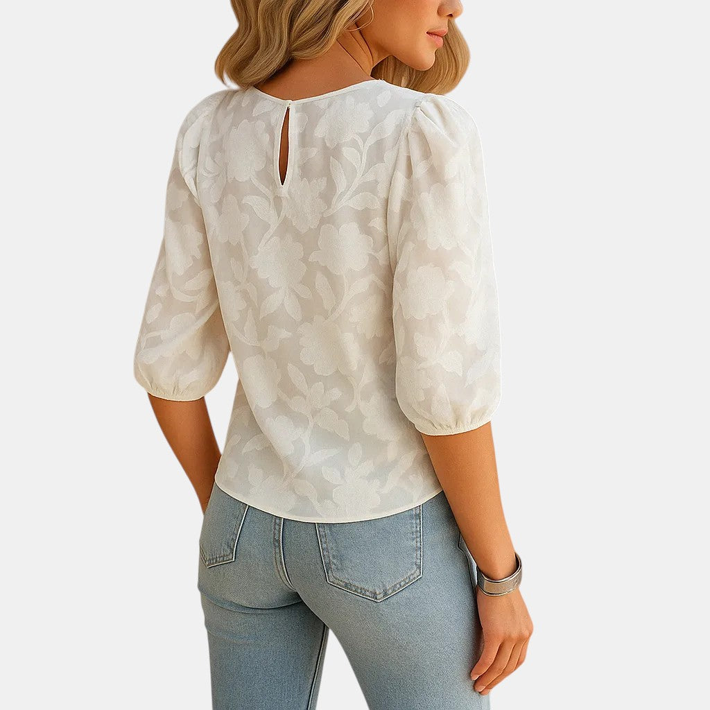 Dames bloementop met elegante bloemenprint in diverse kleuren, ideaal voor casual en formele gelegenheden