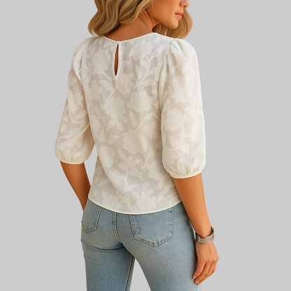 Dames bloementop met elegante bloemenprint in diverse kleuren, ideaal voor casual en formele gelegenheden