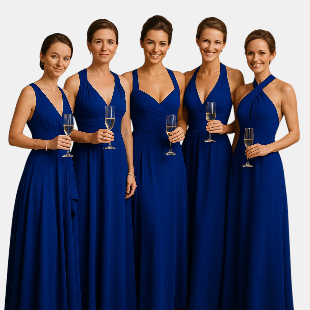 Dames wikkeljurk met overlengte bandjes en 20 draagopties, perfect voor bruiloften, diners en speciale gelegenheden