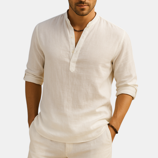 Luxury white dress shirt for men with breathable fit and soft finish, suitable for formal and casual occasions.