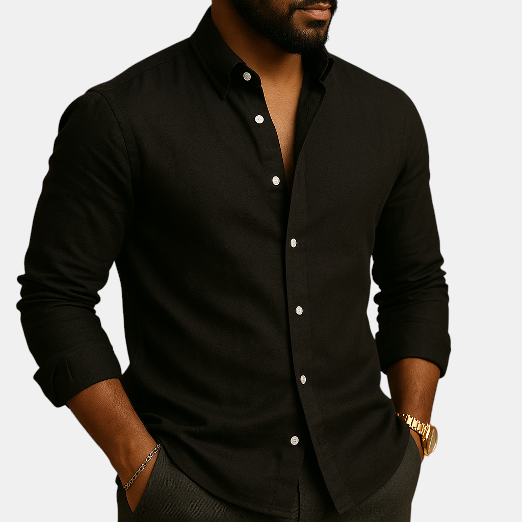 Luxury Hugo Luxe Lightweight Summer Shirt for Men, relaxed fit, breathable fabric, casual design.