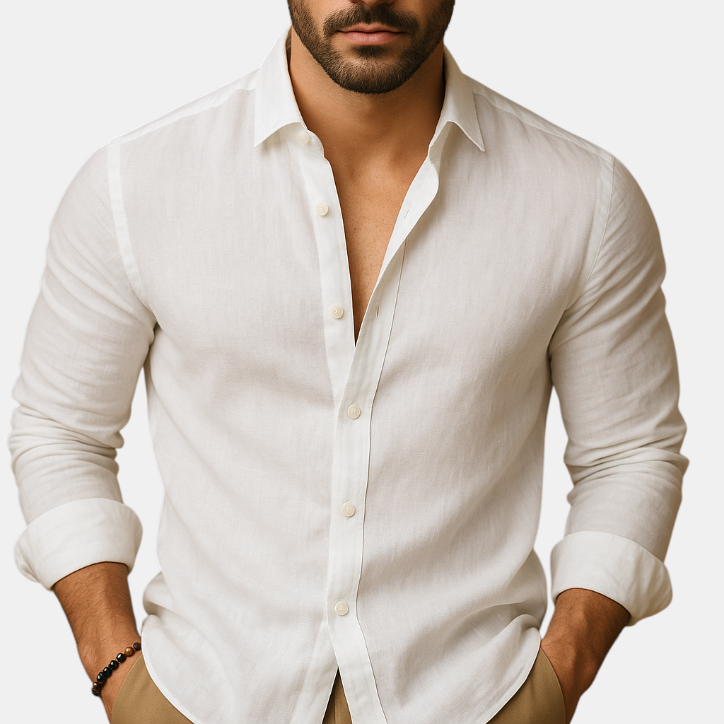Luxury Hugo Luxe Lightweight Summer Shirt for Men, relaxed fit, breathable fabric, casual design.