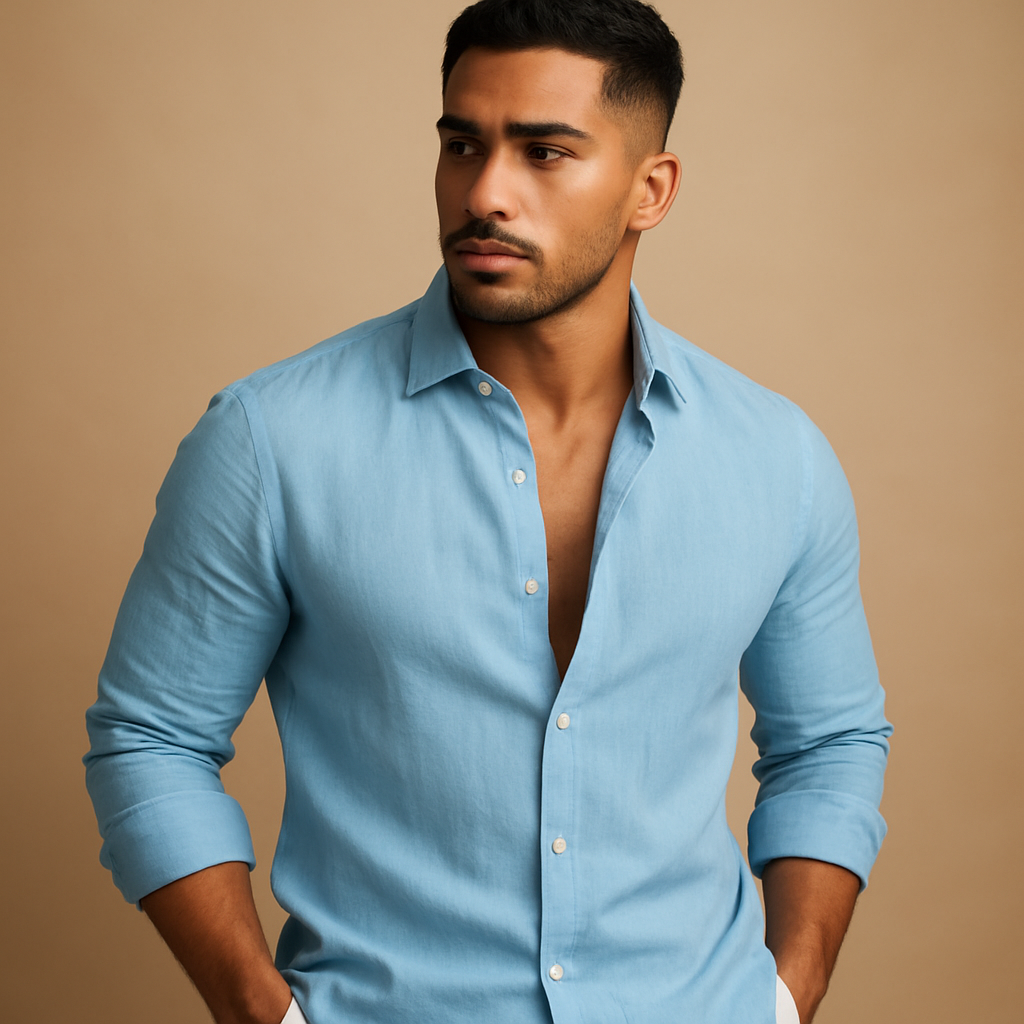 Lichtgewicht herenoverhemd met relaxte pasvorm, ademende stof en casual design, ideaal voor warme dagen en zomerse outfits.