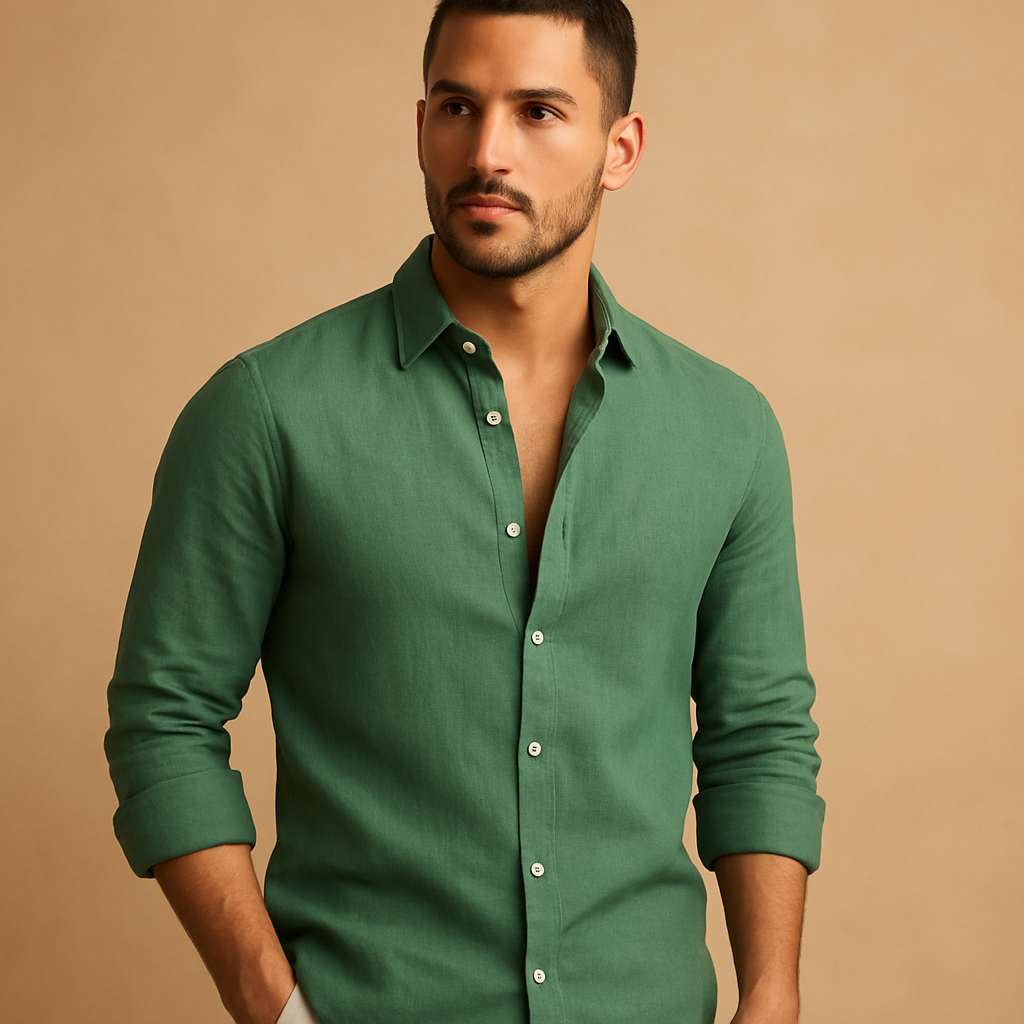 Lichtgewicht herenoverhemd met relaxte pasvorm, ademende stof en casual design, ideaal voor warme dagen en zomerse outfits.