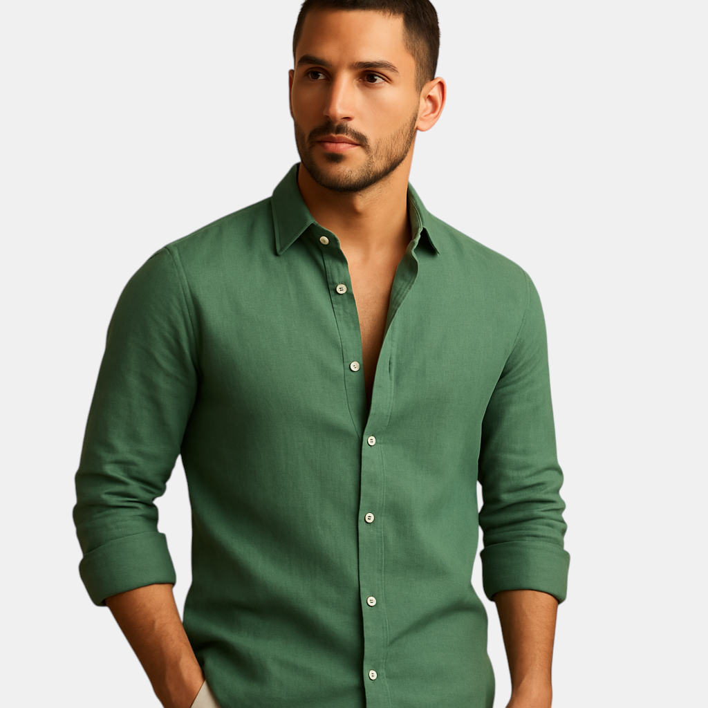 Lichtgewicht herenoverhemd met relaxte pasvorm, ademende stof en casual design, ideaal voor warme dagen en zomerse outfits.