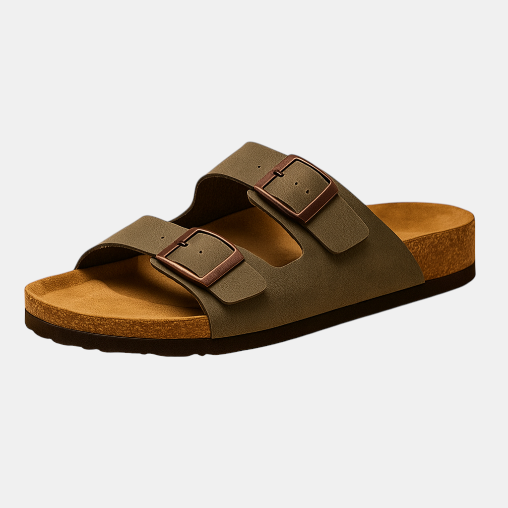 Vintage luxe sandalen voor dames in Arizona-stijl met dubbele band en stevige zool.