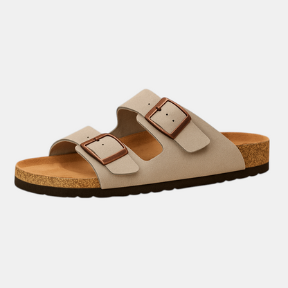 Vintage luxe sandalen voor dames in Arizona-stijl met dubbele band en stevige zool.