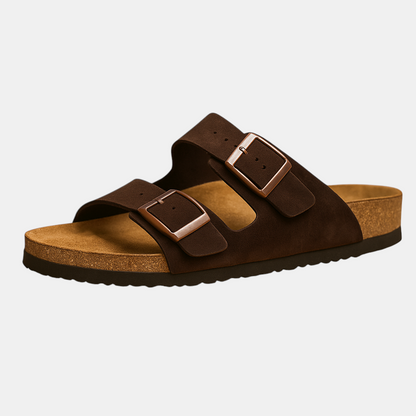 Vintage luxe sandalen voor dames in Arizona-stijl met dubbele band en stevige zool.
