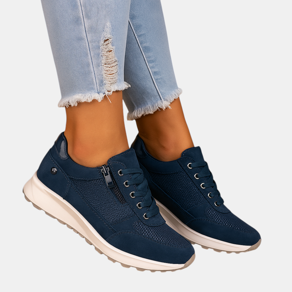 Lichtgewicht dames sneakers met ademend mesh en ritssluiting, ideaal voor wandelen, reizen en dagelijks gebruik in elk seizoen.