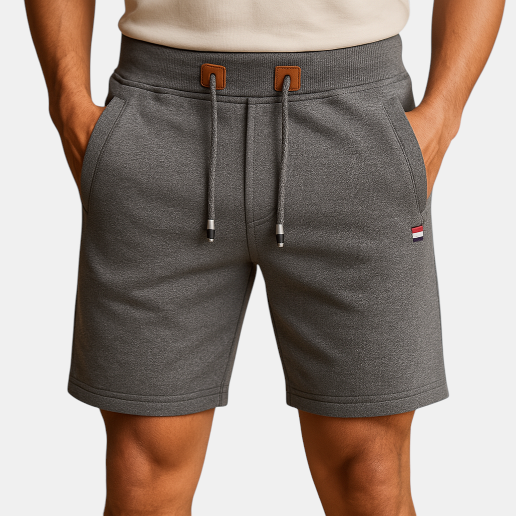 Elegantly designed sportive men's shorts with breathable fabric, multiple pockets, and elastic waistband, perfect for travel 