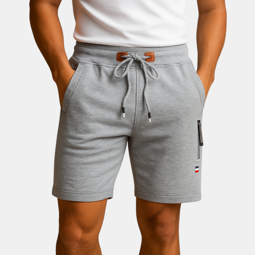 Elegantly designed sportive men's shorts with breathable fabric, multiple pockets, and elastic waistband, perfect for travel 