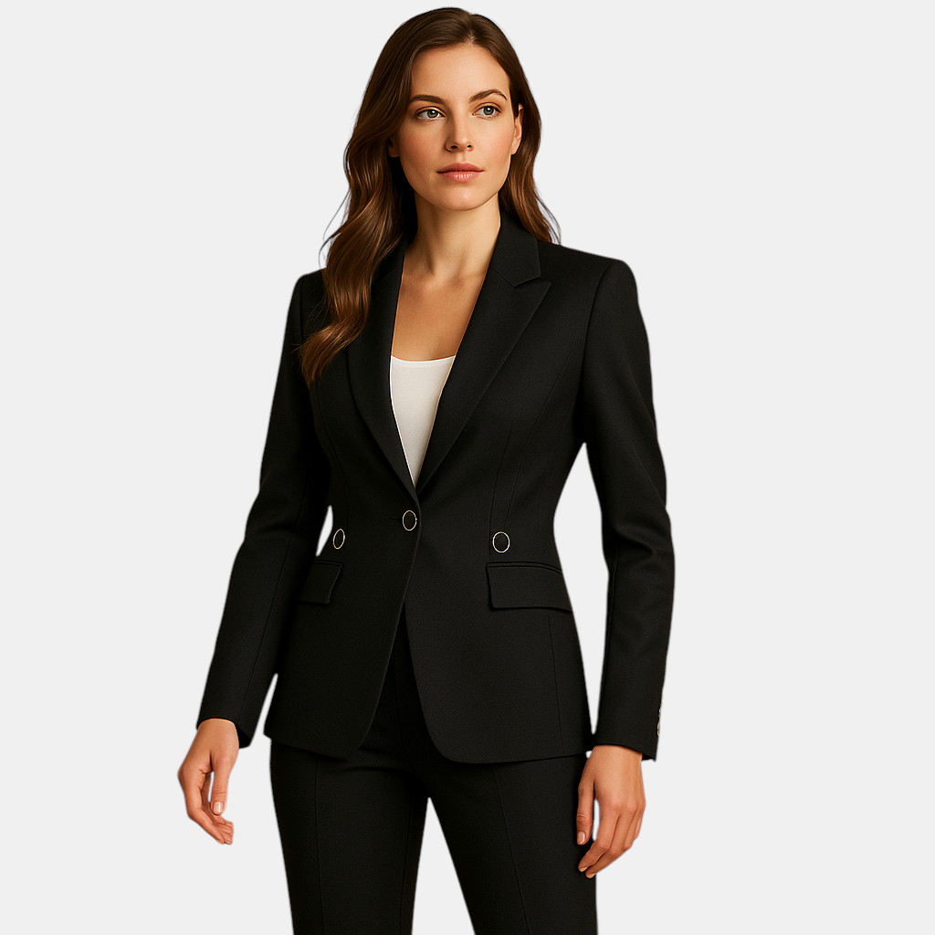 Elegante dames blazer set met passende broek voor werk en formeel.