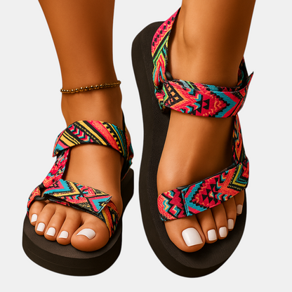 Luxurious Lianne boho sandalen met touwdesign en platte zool voor zomerse dames.