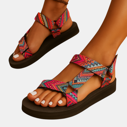 Elegante Lianne boho sandalen met touwdesign en platte zool voor zomerse dames outfits.