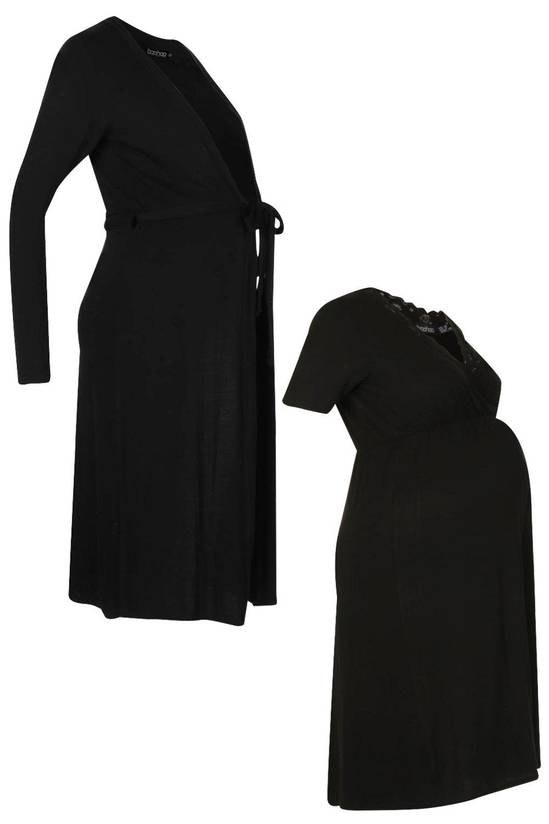 Luxurious pregnancy nightgown and matching bathrobe, ideal for pregnant women seeking high-end style