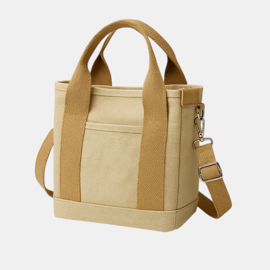 Luxueuze canvas schoudertas voor dames met meerdere organiserende vakken.