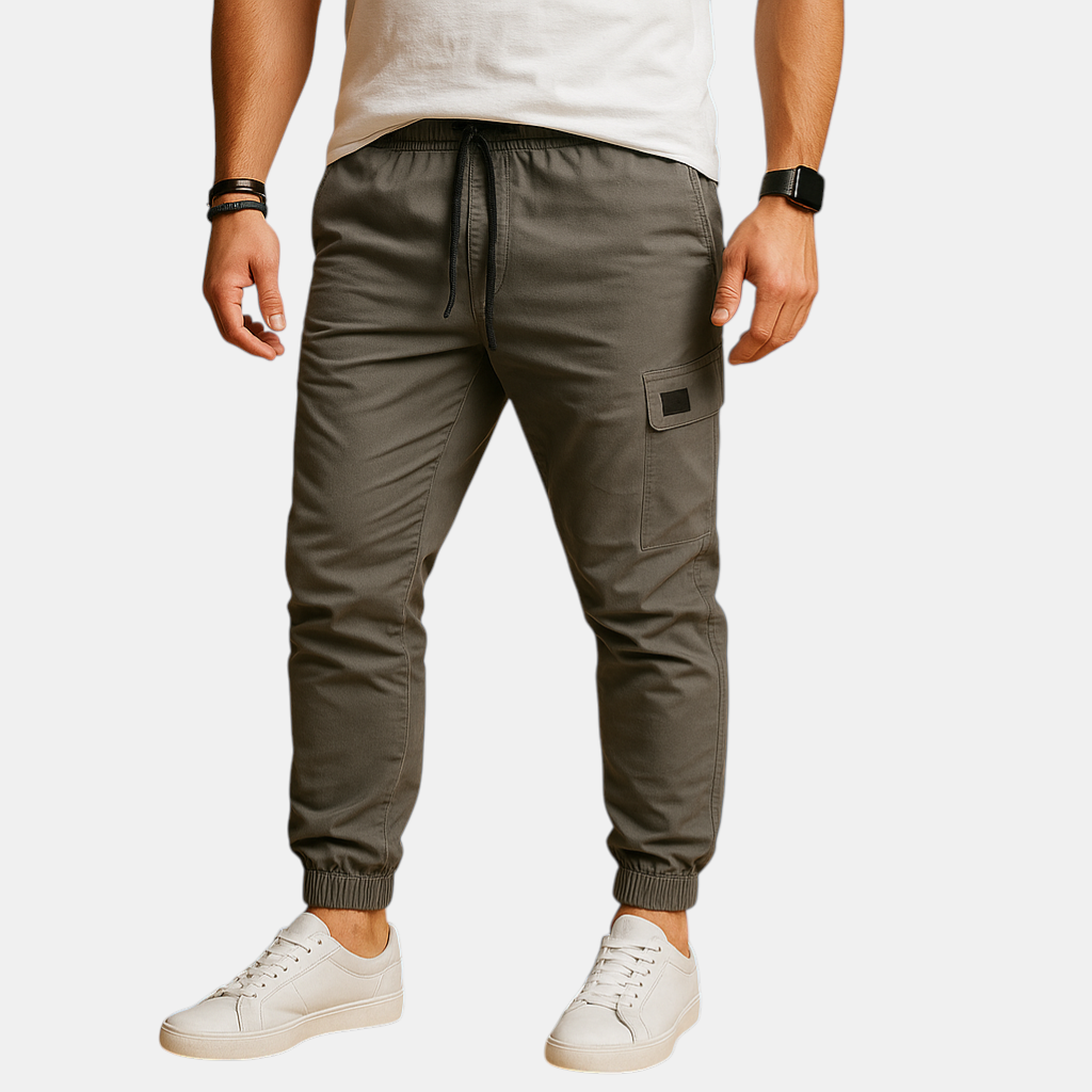 Cargo broek voor heren met meerdere zijzakken, beschikbaar in zwart, grijs, beige en groen – ideaal voor dagelijks gebruik en outdoor activiteiten