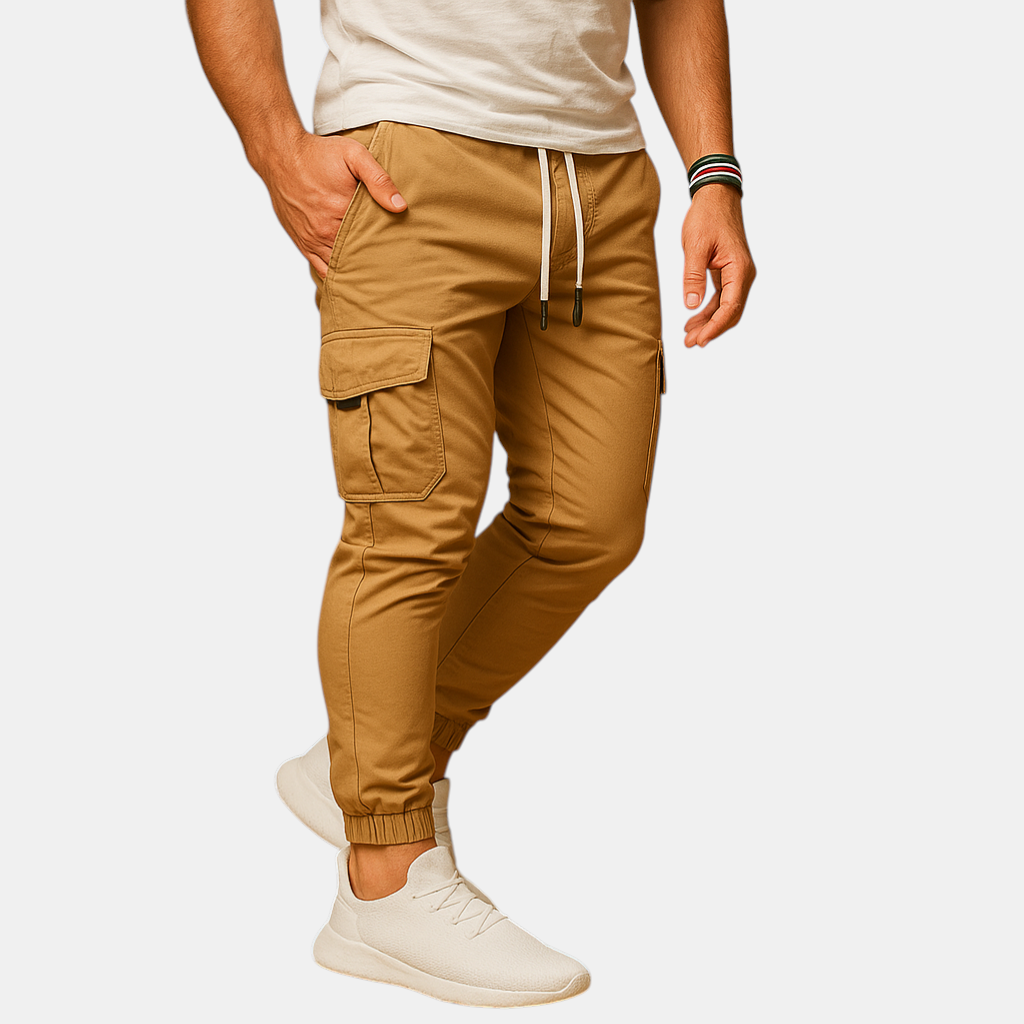 Cargo broek met meerdere zakken voor heren in groen, beige, zwart of grijs, geschikt voor avontuur en dagelijks gebruik