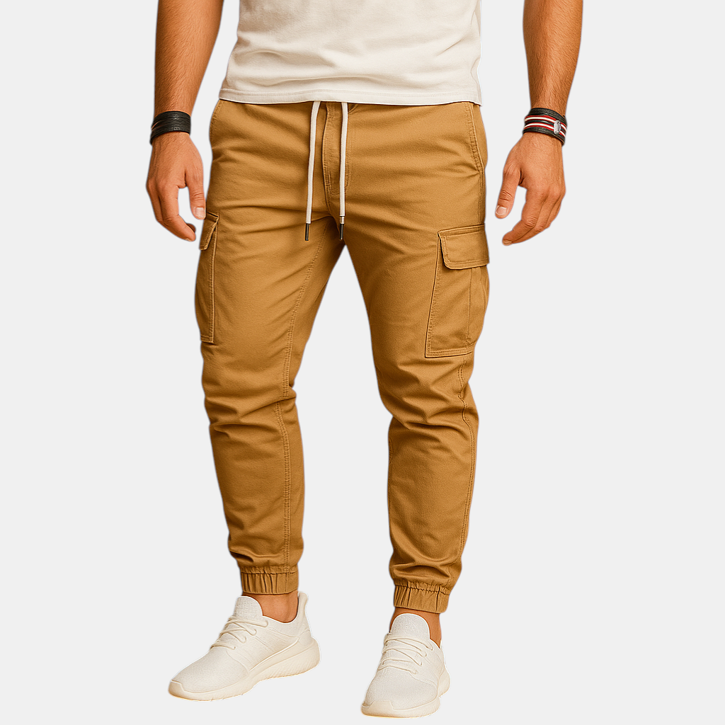 Cargo broek met meerdere zakken voor heren in groen, beige, zwart of grijs, geschikt voor avontuur en dagelijks gebruik