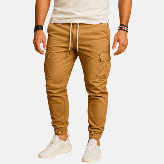 Cargo broek met meerdere zakken voor heren in groen, beige, zwart of grijs, geschikt voor avontuur en dagelijks gebruik