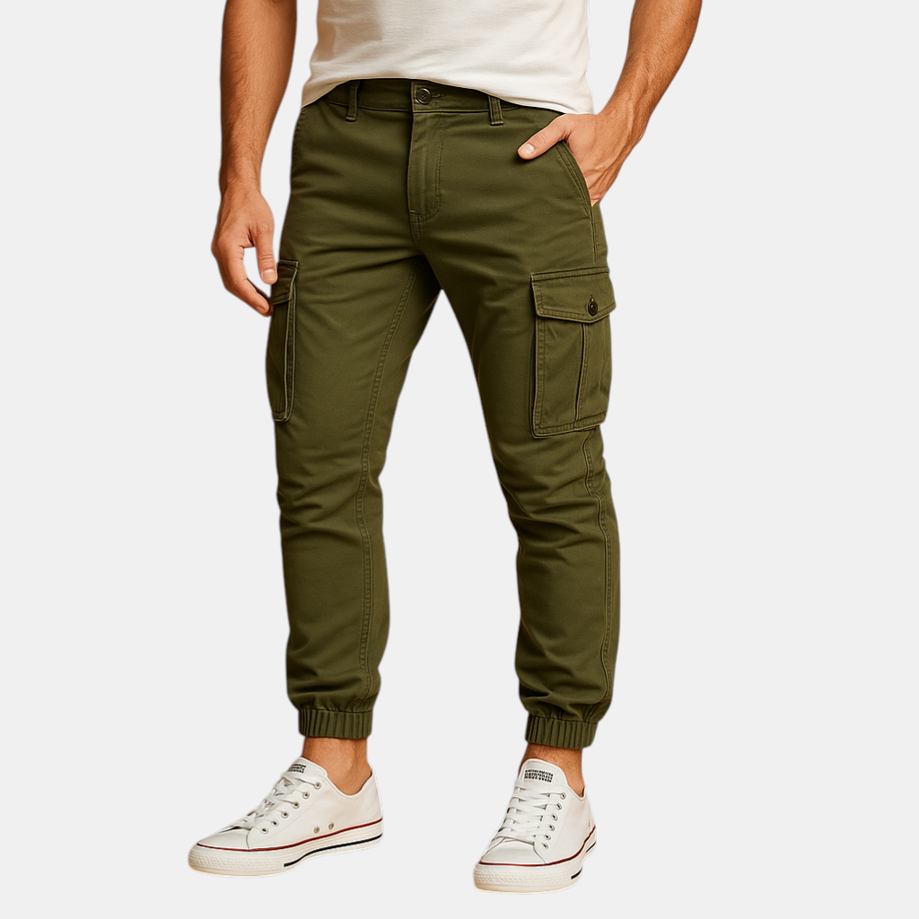 Cargo broek met meerdere zakken voor heren in groen, beige, zwart of grijs, geschikt voor avontuur en dagelijks gebruik