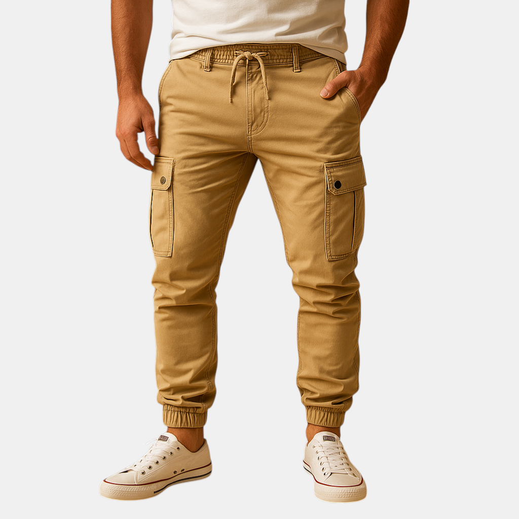 Cargo broek met meerdere zakken voor heren in groen, beige, zwart of grijs, geschikt voor avontuur en dagelijks gebruik