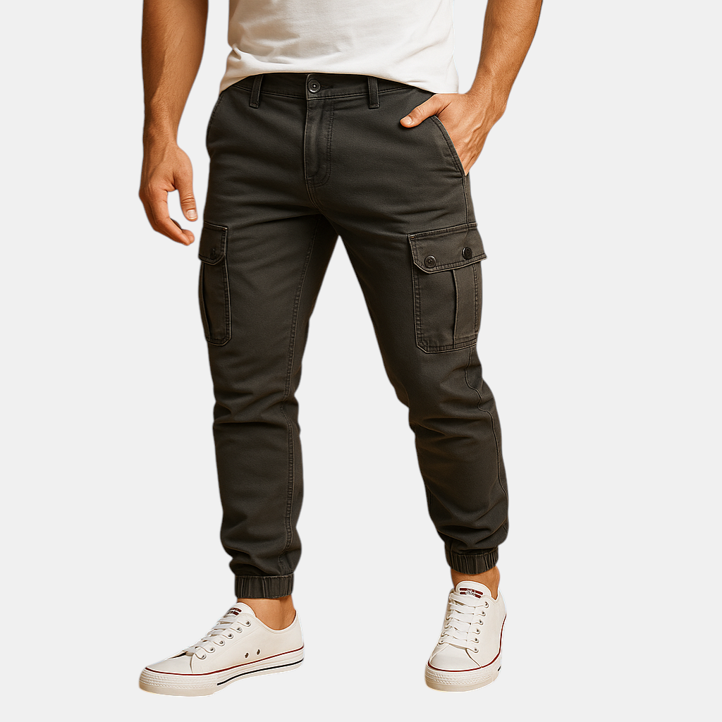 Cargo broek met meerdere zakken voor heren in groen, beige, zwart of grijs, geschikt voor avontuur en dagelijks gebruik