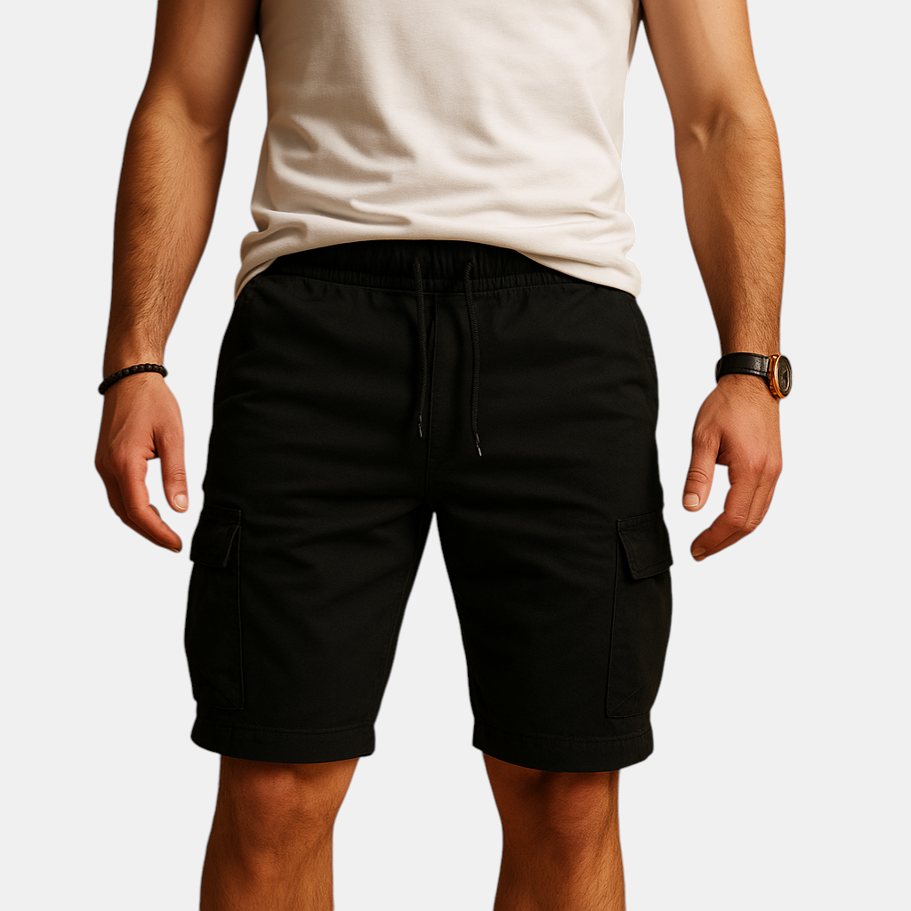 Elegante heren cargo shorts met ademende stof en meerdere zakken voor zomerse casual en outdoor activiteiten.