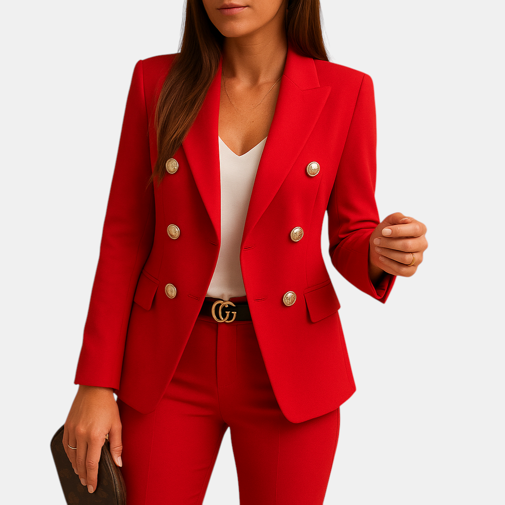 Lichtgewicht katoenen damesblazer met effen design, perfect voor werk, afspraken, fotoshoots en stijlvolle casual momenten.