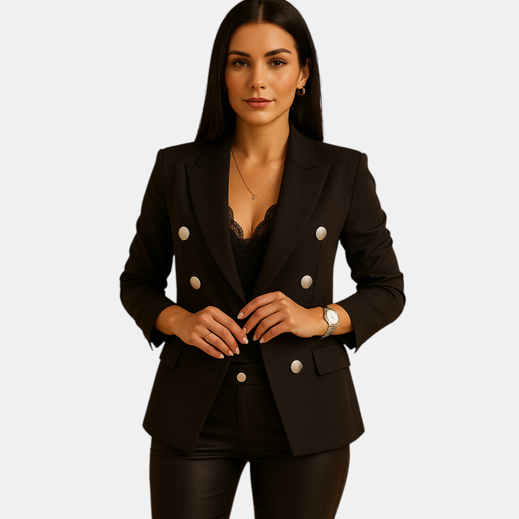 Lichtgewicht katoenen damesblazer met effen design, perfect voor werk, afspraken, fotoshoots en stijlvolle casual momenten.