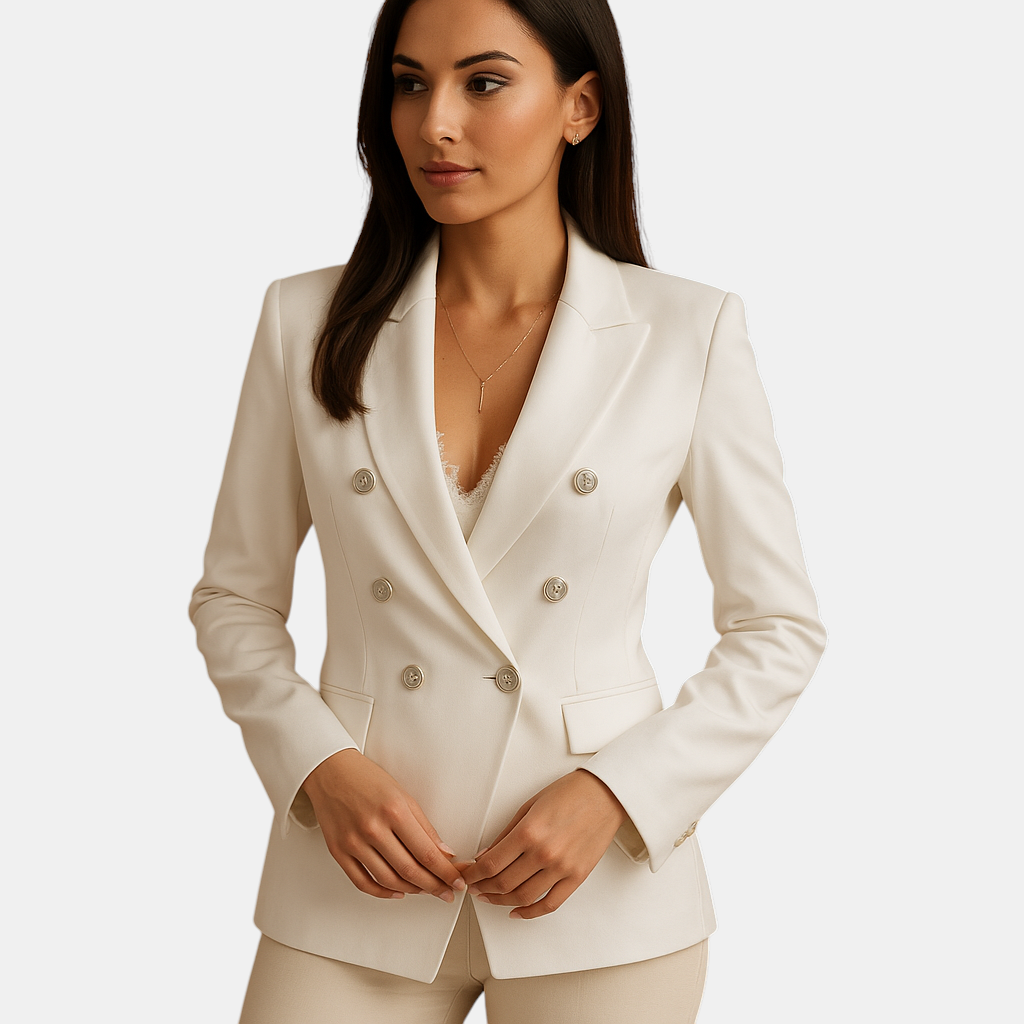 Lichtgewicht katoenen damesblazer met effen design, perfect voor werk, afspraken, fotoshoots en stijlvolle casual momenten.