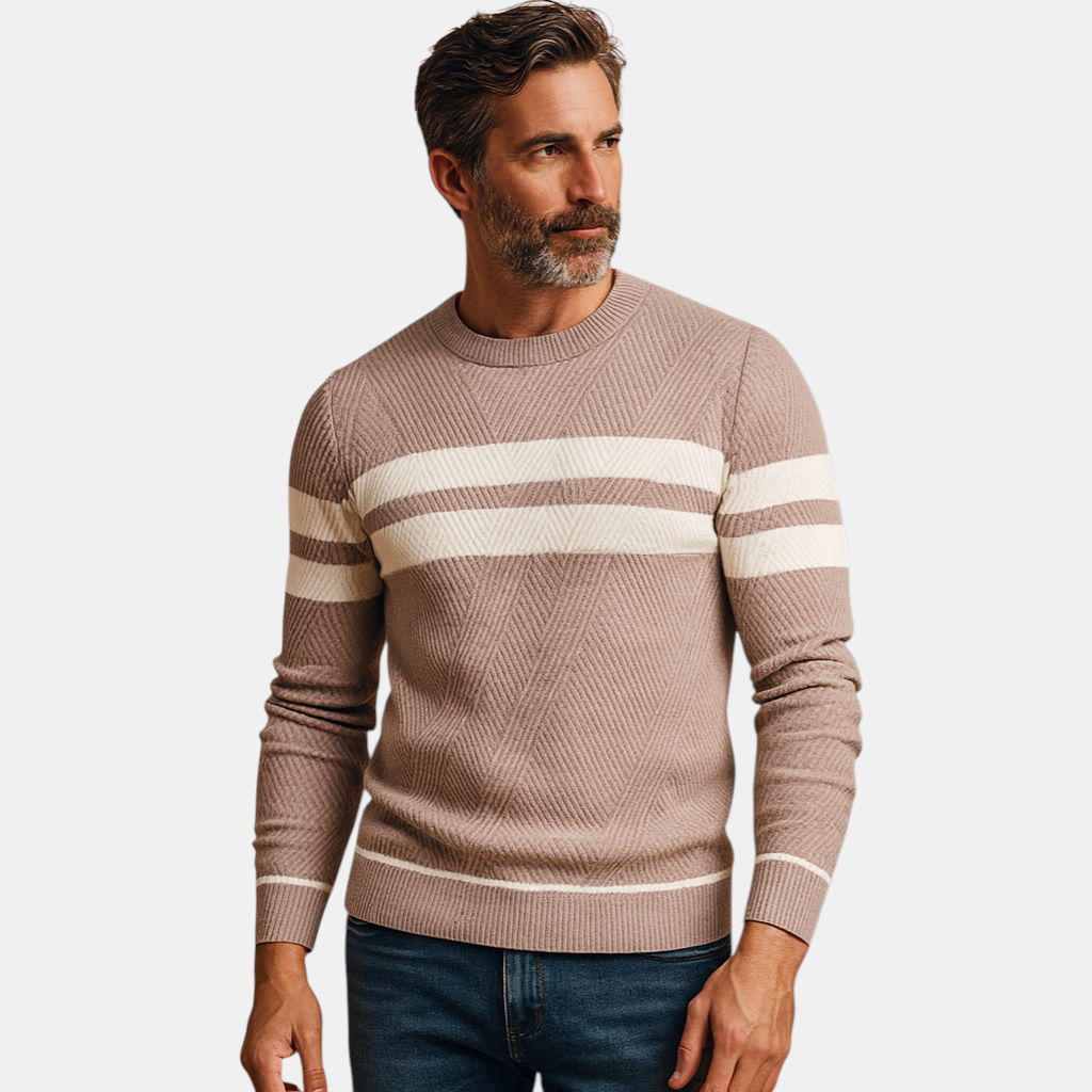 Casual heren trui met ronde hals, gemaakt van zachte katoenmix. Perfect voor frisse dagen in de herfst en winter, eenvoudig te combineren met elke outfit.