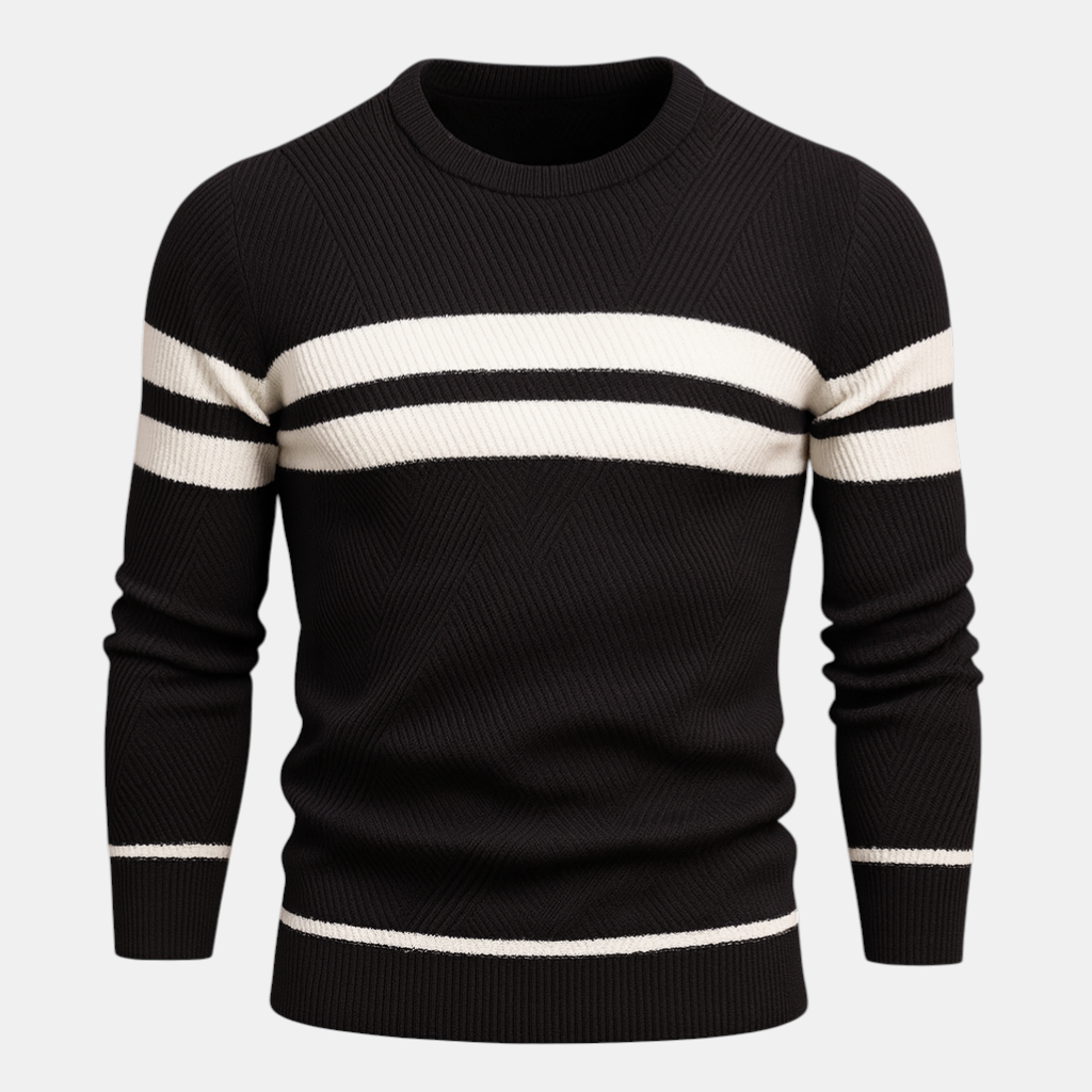 Casual heren trui met ronde hals, gemaakt van zachte katoenmix. Perfect voor frisse dagen in de herfst en winter, eenvoudig te combineren met elke outfit.