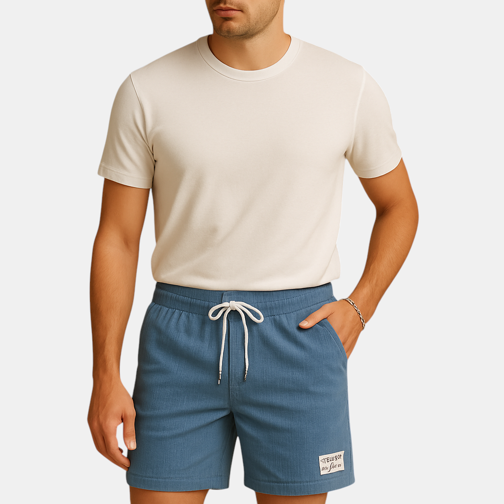 Luxueuze structuur shorts met trekkoord voor heren