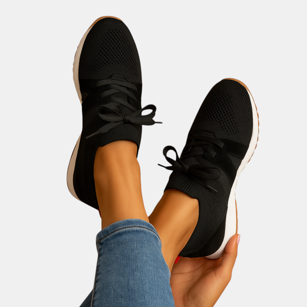 Casual sneakers voor dames met vetersluiting, ademend materiaal en zachte binnenzool, perfect voor dagelijks gebruik en comfort tijdens het lopen.