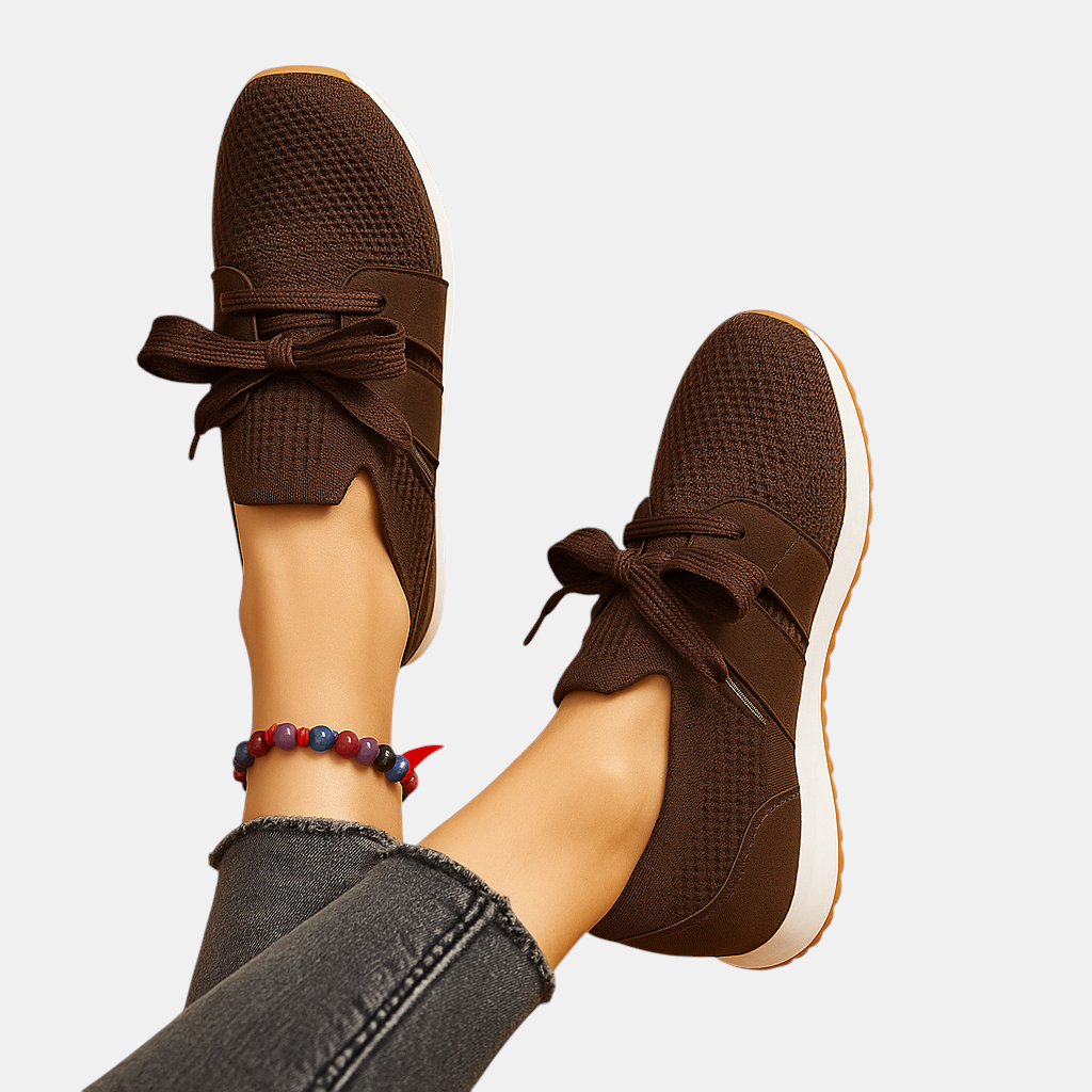 Casual sneakers voor dames met vetersluiting, ademend materiaal en zachte binnenzool, perfect voor dagelijks gebruik en comfort tijdens het lopen.