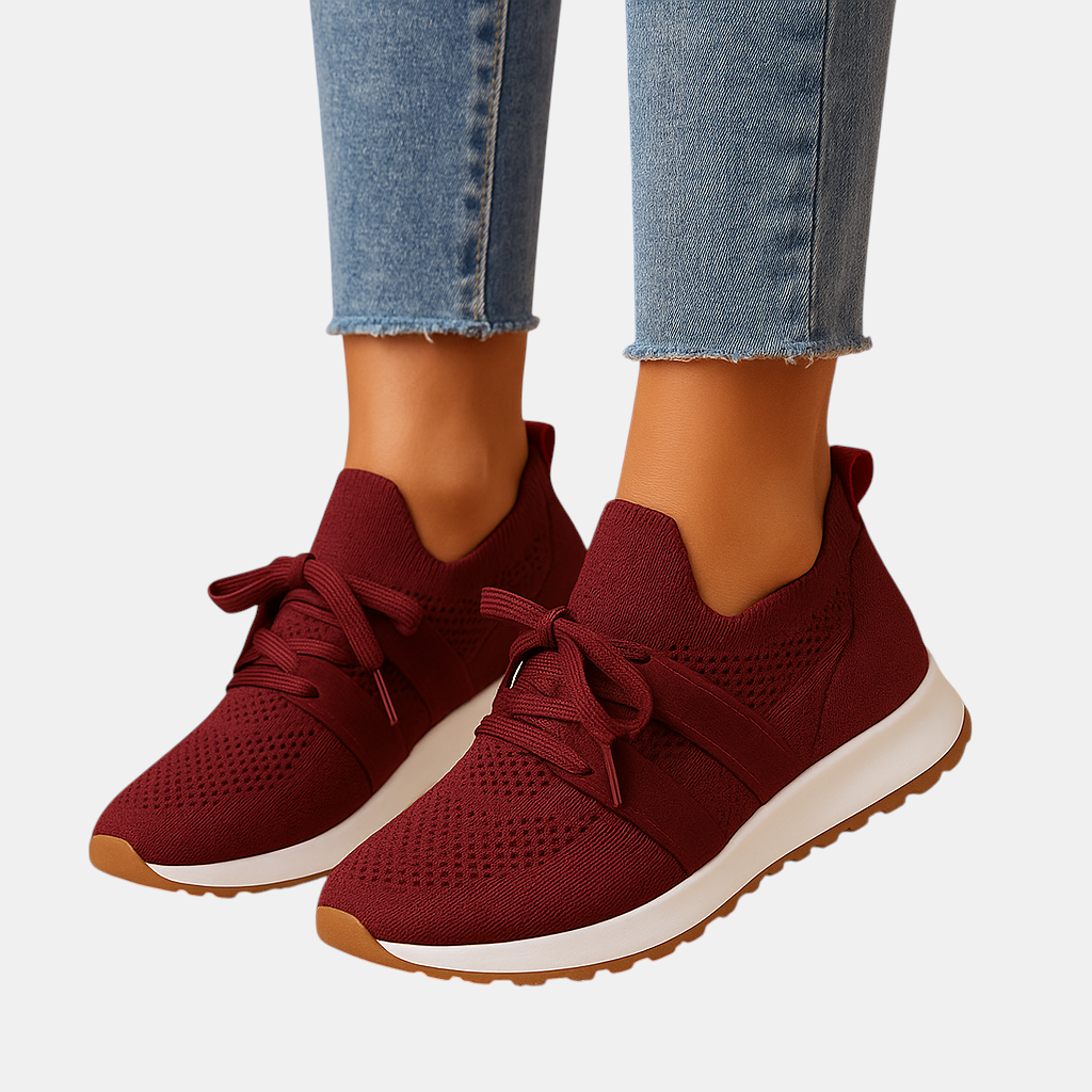 Casual sneakers voor dames met vetersluiting, ademend materiaal en zachte binnenzool, perfect voor dagelijks gebruik en comfort tijdens het lopen.