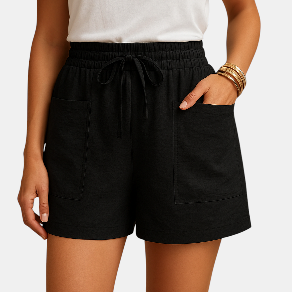 Casual zomershort voor dames met relaxte snit en ademende stof, perfect voor warme dagen, stranduitjes en zomerse wandelingen