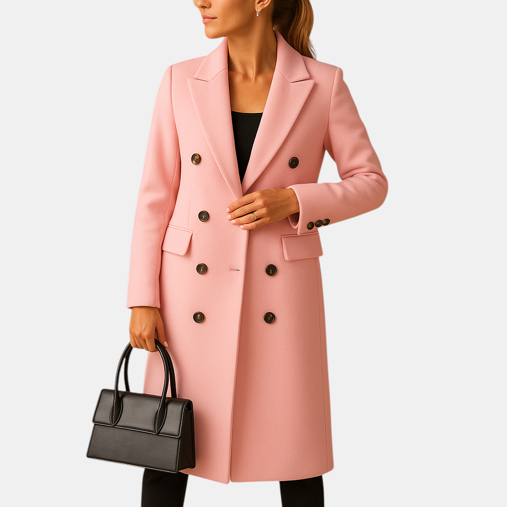 Elegante lange winterjas voor dames met isolerende voering en moderne snit. Stijlvol en warm, ideaal voor dagelijks gebruik en winterse gelegenheden.