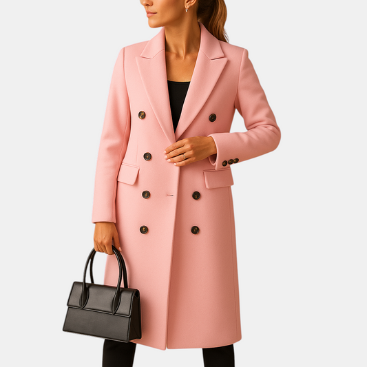 Elegante lange winterjas voor dames met isolerende voering en moderne snit. Stijlvol en warm, ideaal voor dagelijks gebruik en winterse gelegenheden.