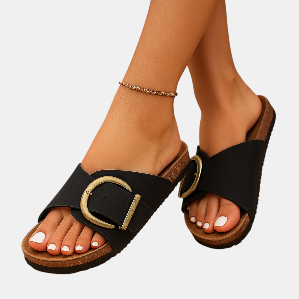 Beige sandalen met comfortabele pasvorm en stevige zool voor dames